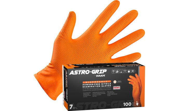 SAS Safety Astro-Grip® Powder-Free Exam Grade Nitrile Disposable Gloves - 7 Mil - 100-Pack
