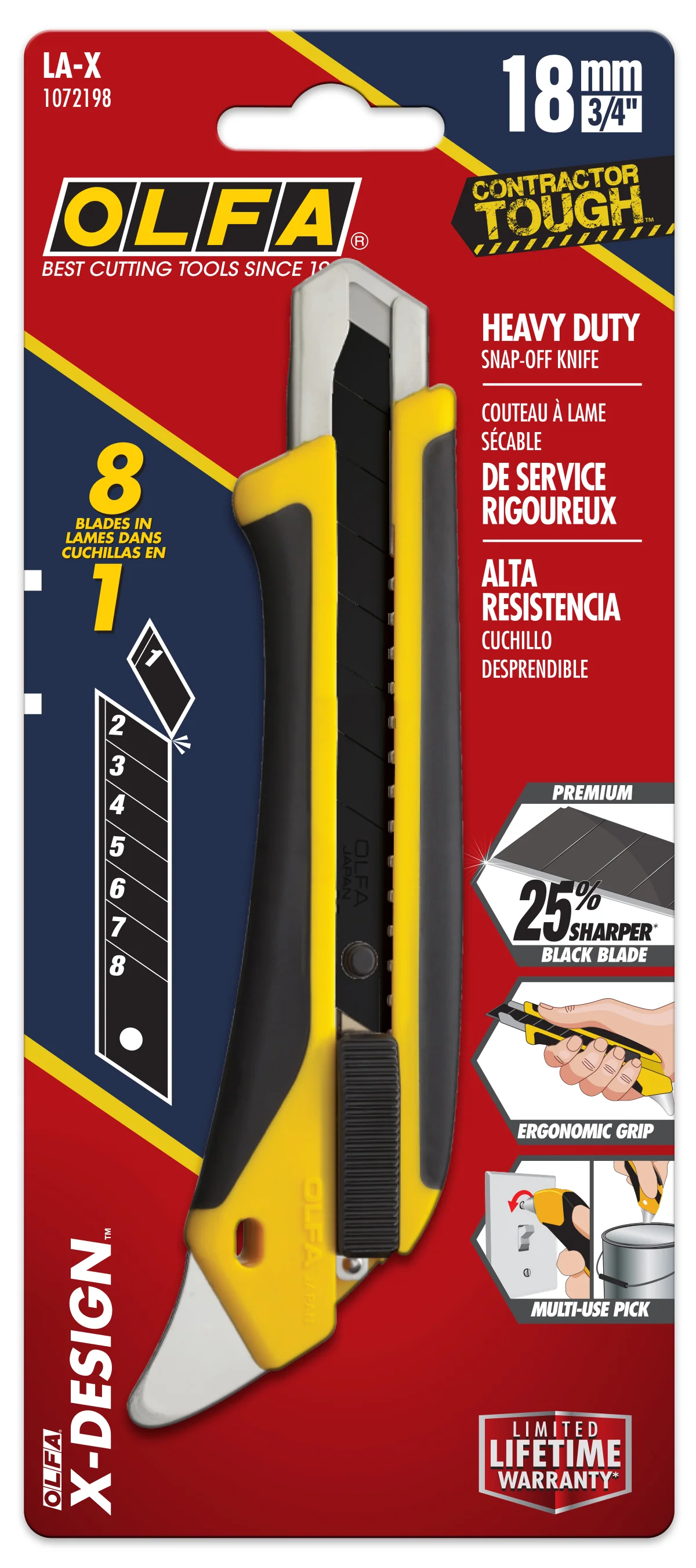 OLFA 18mm Fiberglass Utility Knife with Multi-Pick | LA-X