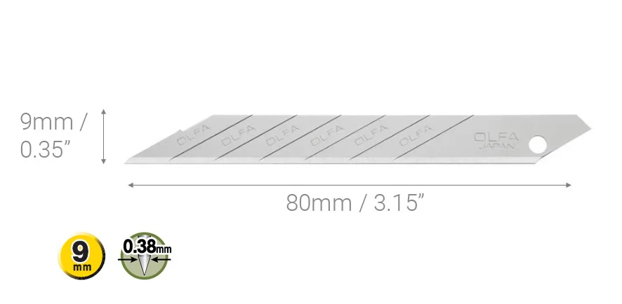 OLFA 9mm Stainless-Steel Graphics Knife with 30-Degree Precision Blade | SAC-1