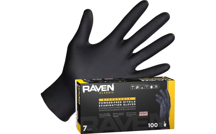 SAS Safety Raven Nitrile Powder-Free 7-mil Gloves 100-Pack