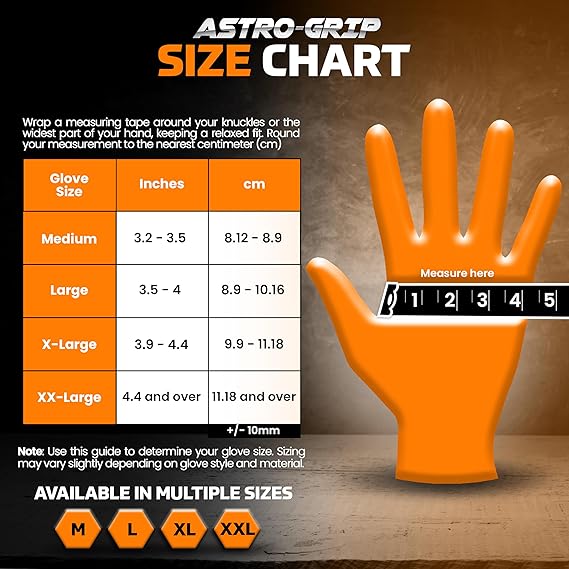 SAS Safety Astro-Grip® Powder-Free Exam Grade Nitrile Disposable Gloves - 7 Mil - 100-Pack