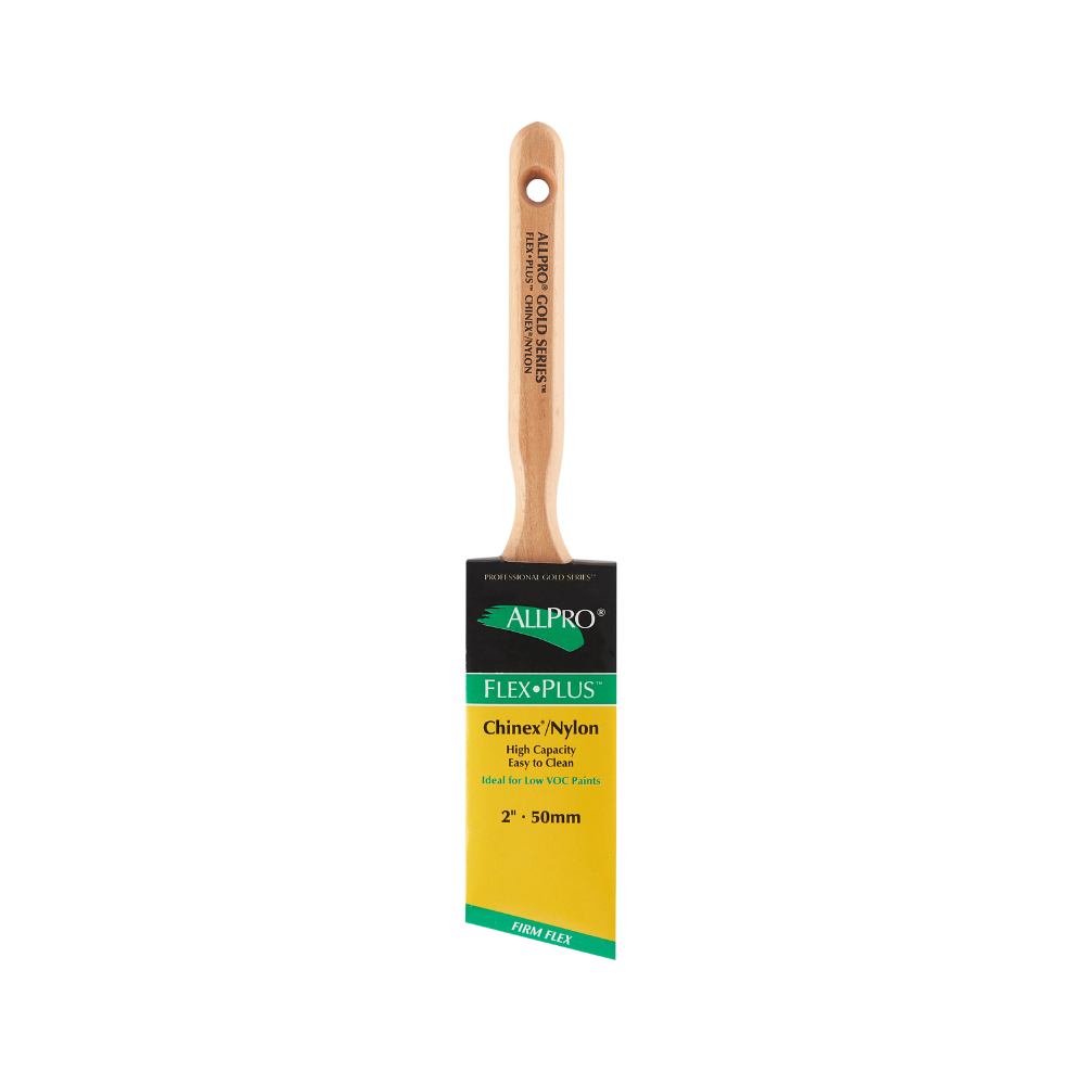 AllPro Flex Plus  2" paintbrushes have chine/nylon bristles for high capacity