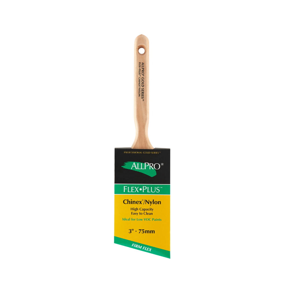 AllPro Flex Plus  3" paintbrushes have chine/nylon bristles for high capacity