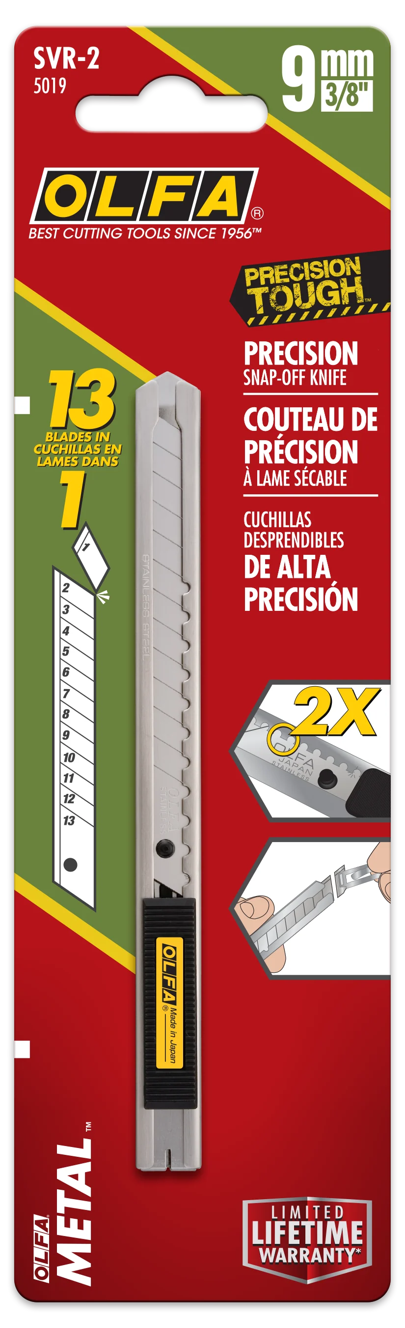 OLFA 9mm Stainless Steel Auto-Lock Knife | SVR-2