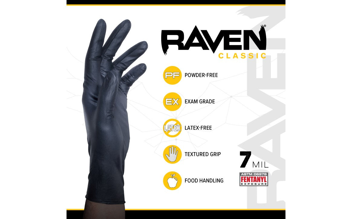 SAS Safety Raven Nitrile Powder-Free 7-mil Gloves 100-Pack