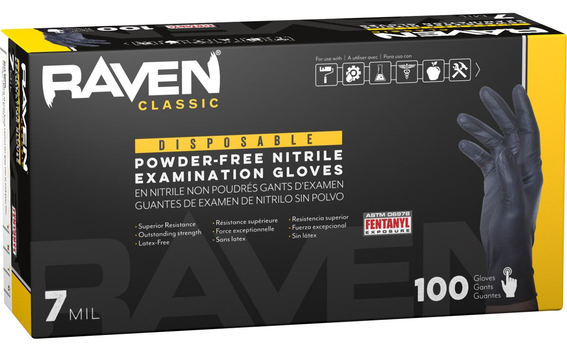 SAS Safety Raven Nitrile Powder-Free 7-mil Gloves 100-Pack