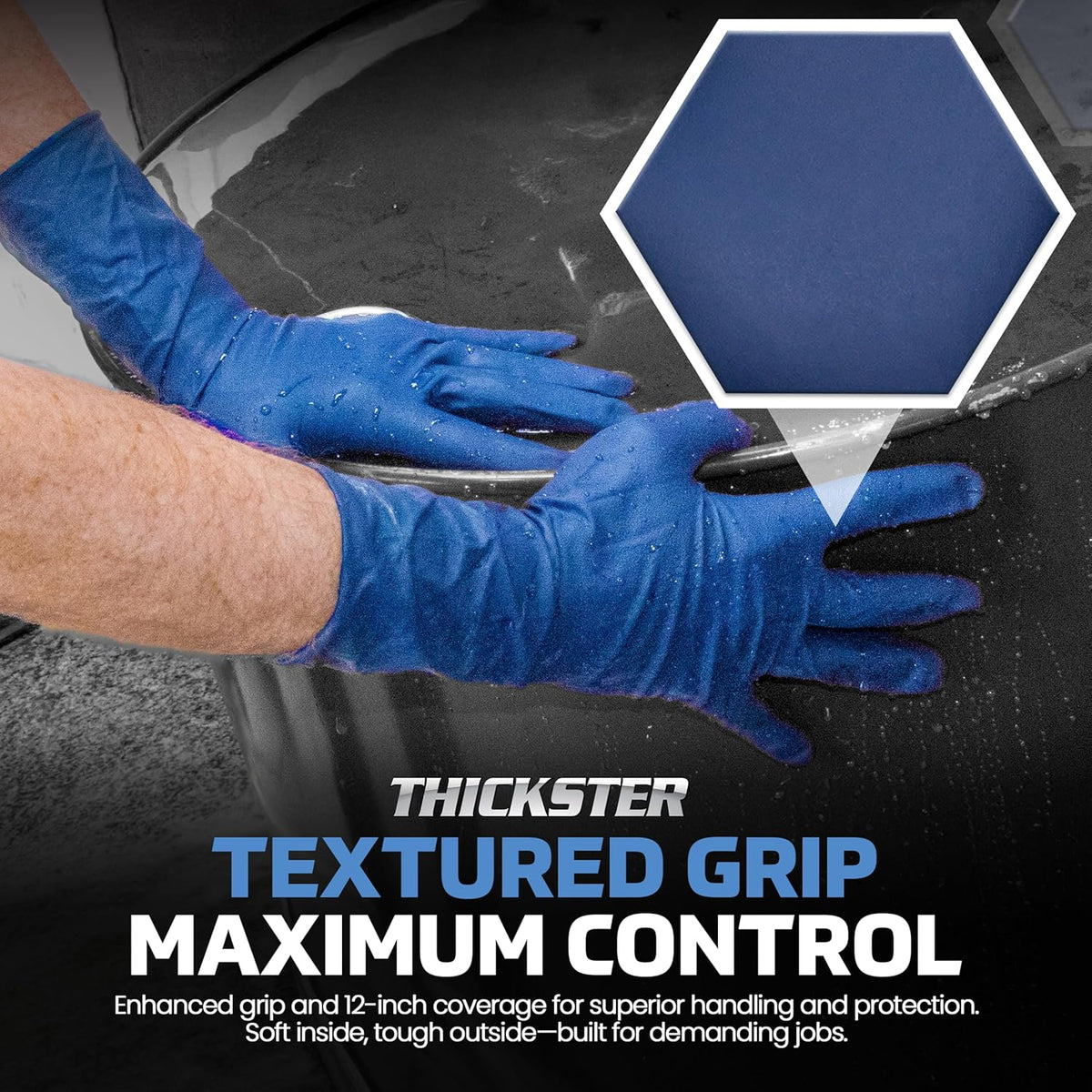 SAS Safety Thickster Powder-Free Exam Grade Latex Disposable Gloves - 14 Mil - 50-Pack