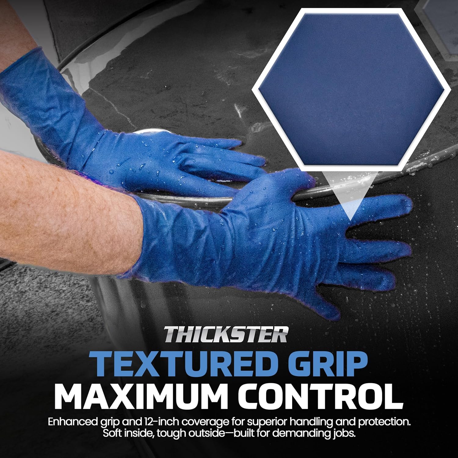 SAS Safety Thickster Powder-Free Exam Grade Latex Disposable Gloves - 14 Mil - 50-Pack