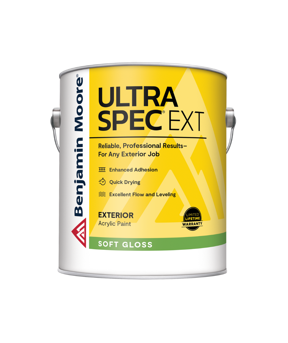 Benjamin Moore Ultra Spec® EXT Exterior Paint in soft gloss finish available at West Whittier Paint. 
