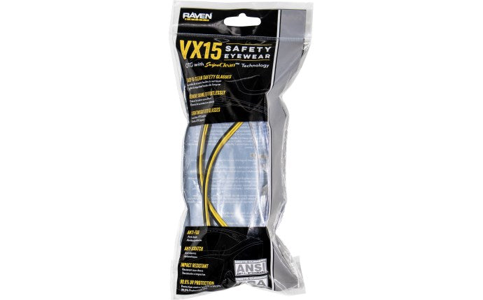 SAS Saftey VX15 OTG Black Yellow/Clear Safety Eyewear