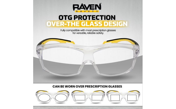 SAS Saftey VX15 OTG Black Yellow/Clear Safety Eyewear