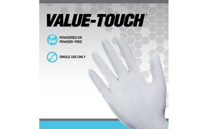 SAS Safety Value-Touch® Powder-Free Latex Disposable Gloves - 5 Mil - 100-Pack